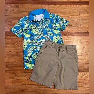 Boy's Under Armour Golf Polo & Shorts Set, Sz. M